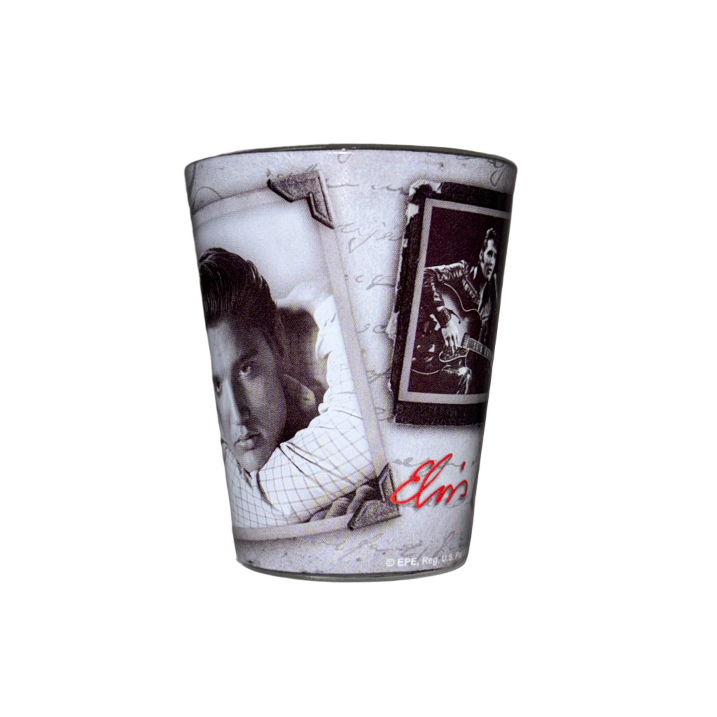 Elvis Presley Black & White Collage Shot Glass