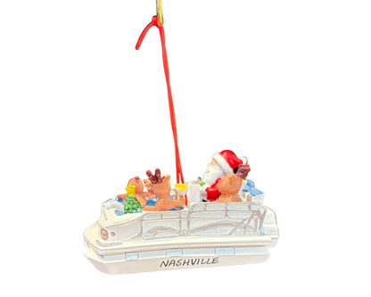 Pontoon Santa Ornament