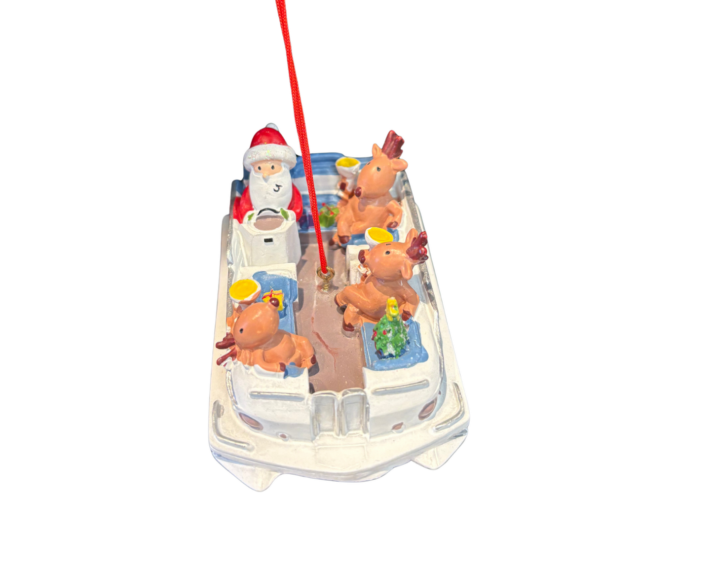 Pontoon Santa Ornament