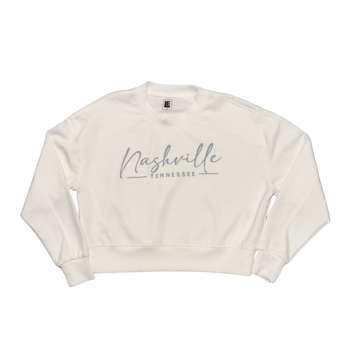 White Nashville Cropped Crew Neck