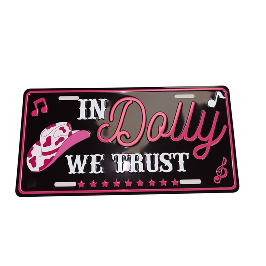"In Dolly We Trust" License Plate