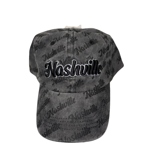 Black Nashville "All-Over Print" Baseball Cap