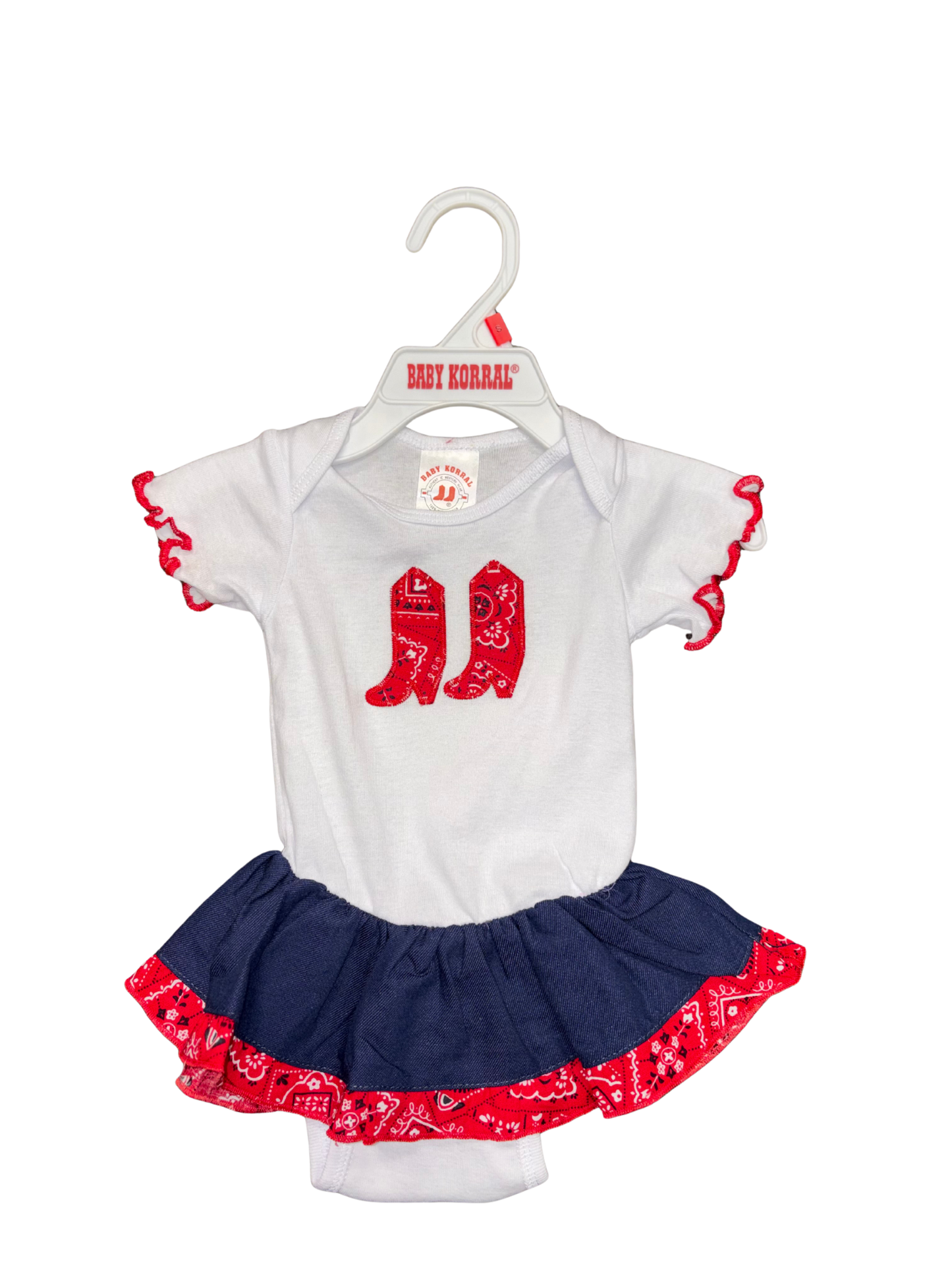 Denim & Red Cowgirl Onesie