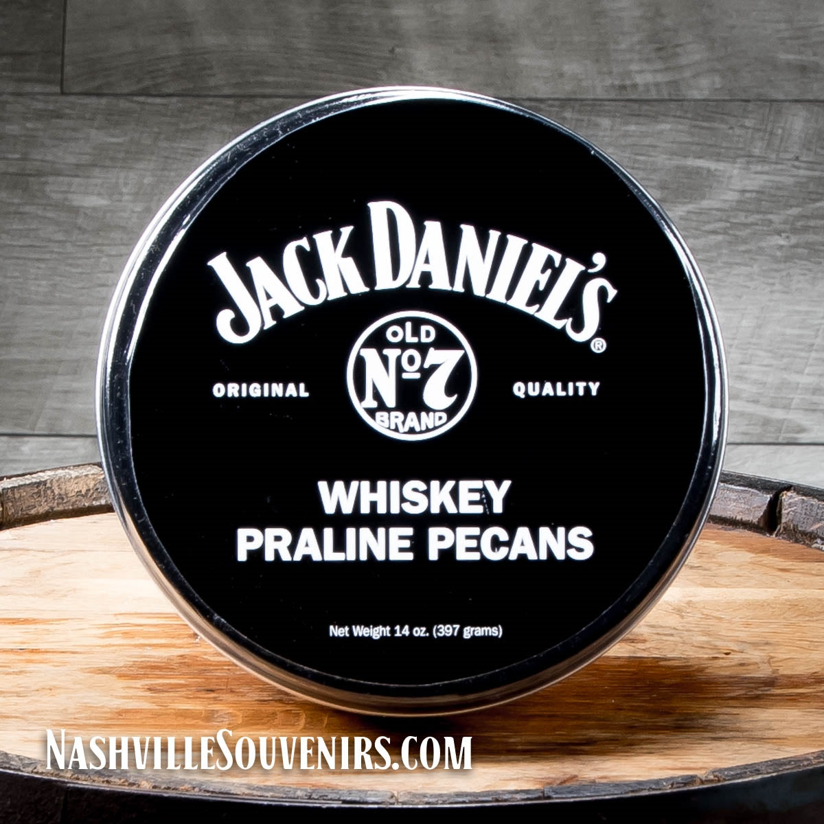 You'll go nuts when you taste these Jack Daniel's Whiskey Praline Pecans that come packaged in a nice collectible tin displaying the Jack Daniel's swing and bug logo.