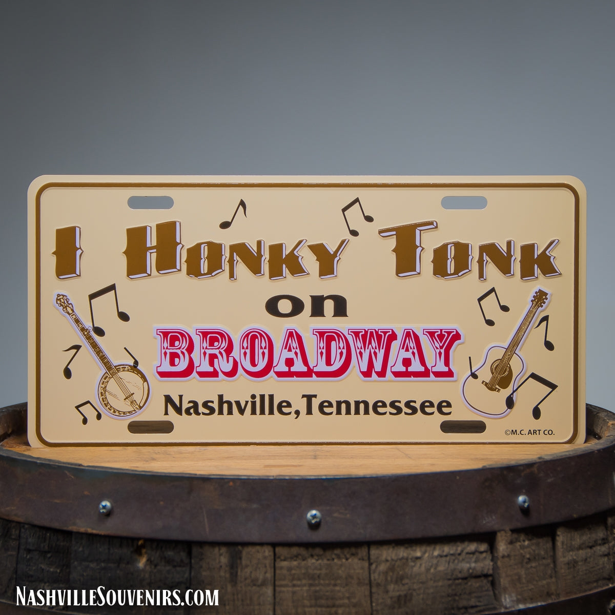 I Honky Tonk on Broadway Nashville, TN License Plate