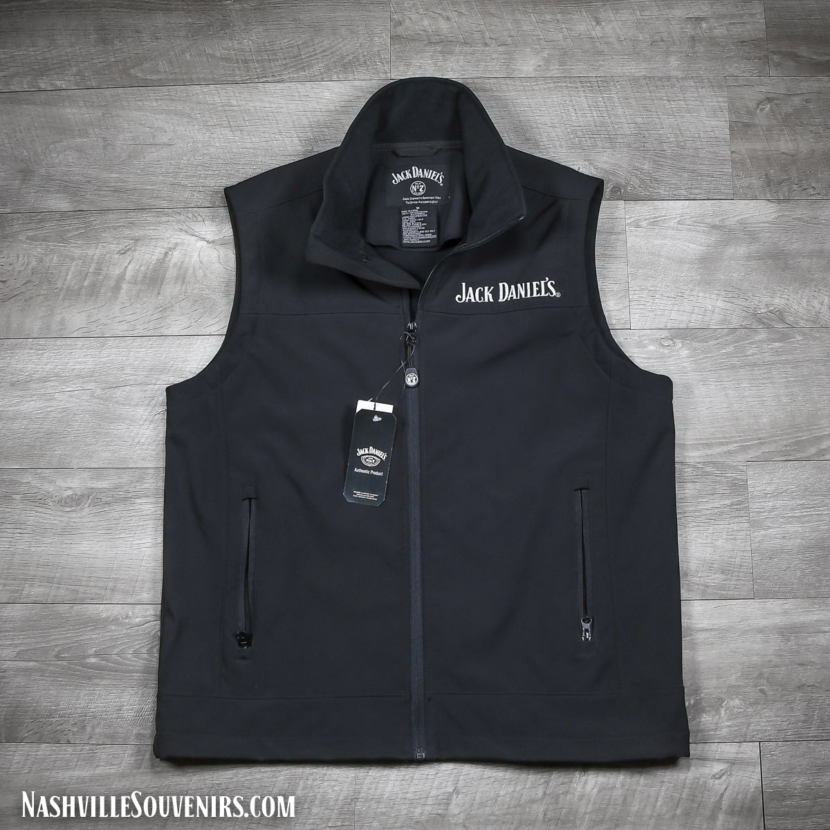 Officially licensed Jack Daniels vest made of soft shell polyester with a zip-up front. Get yours today with FREE SHIPPING on all US orders over $75!