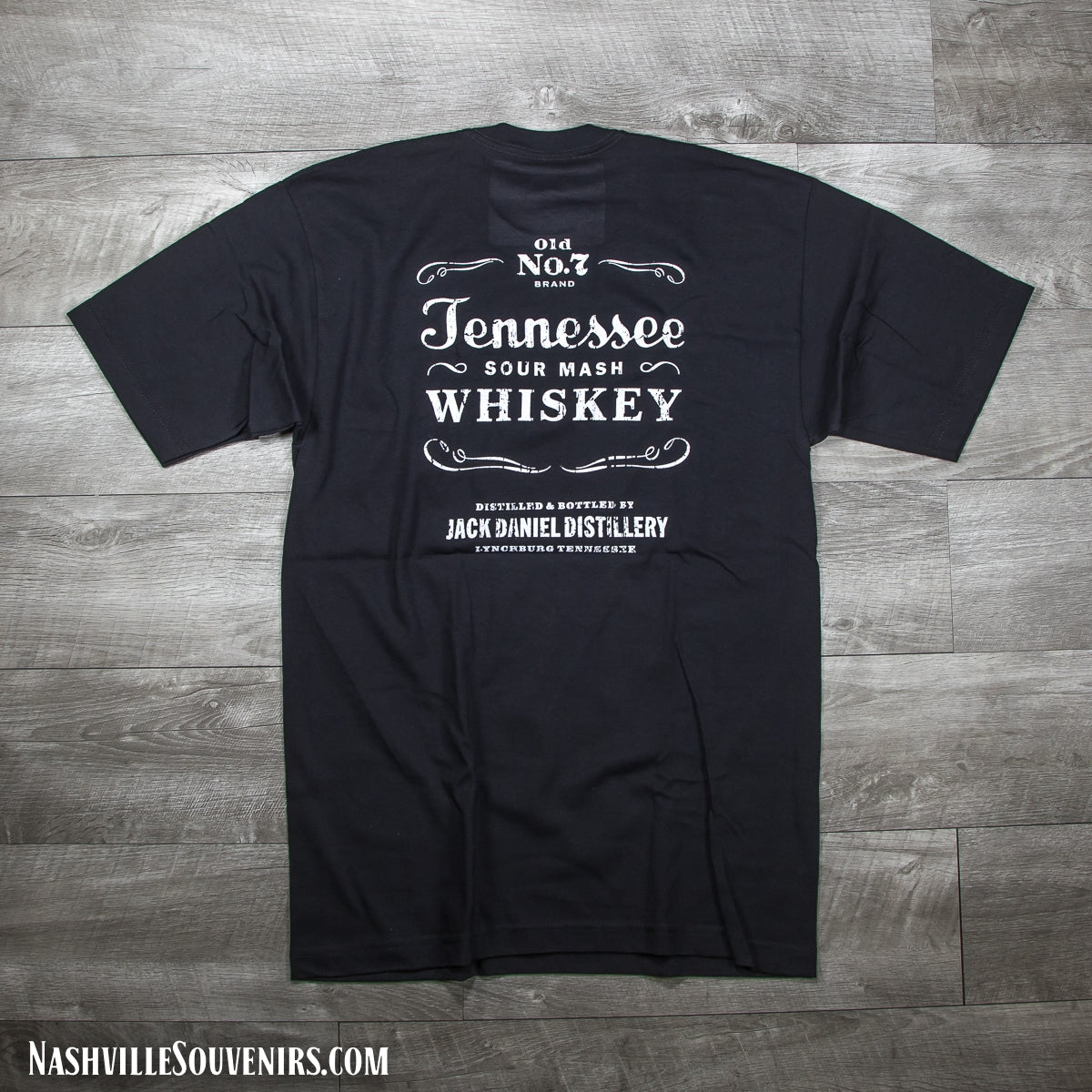 Officially licensed Jack Daniels Tennessee Sour Mash Whiskey T-Shirt with small front logo and large rear logo. Get yours today with FREE SHIPPING on all US orders over $75!