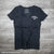 Officially licensed ladies Jack Daniels Jack Lives Here V-neck T-Shirt in black. Get yours today with FREE SHIPPING on all US orders over $75!