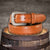 Jack Daniel's laced edge belt in brown leather with a silver plated Jack Daniel's buckle.