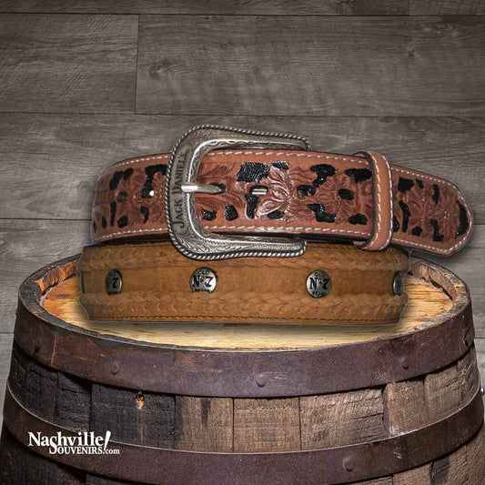 Jack Daniel's Ornate Old No.7 Brand Belt featuring laced edge detail and Jack Daniel's snap accents.