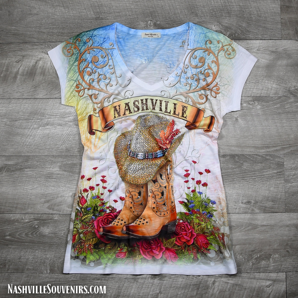 Womens Nashville Shirt with Hats and Boots