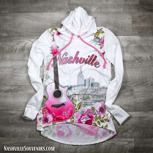 Womens Nashville Hoody Floral Guitar