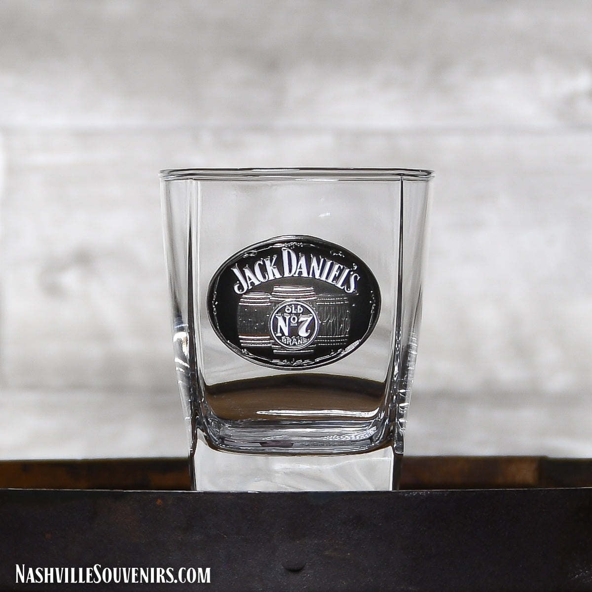Officially licensed Jack Daniels Double Old Fashioned Glass with Medallion. FREE SHIPPING on all US orders over $75!
