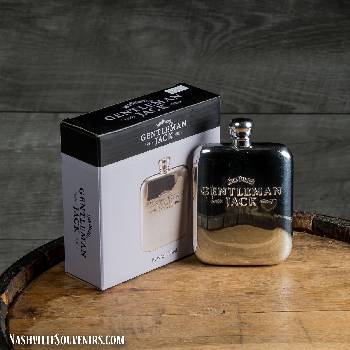 Officially licensed Jack Daniels Gentleman Jack Pewter Flask from Sheffield England. FREE SHIPPING on all US orders over $75!