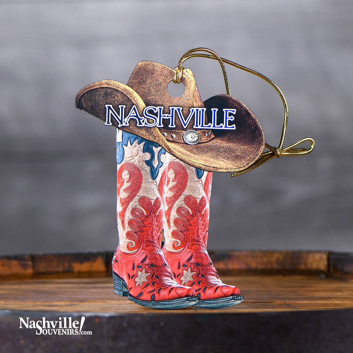 Nashville Cowboy Hat and Ladies Boots Ornament