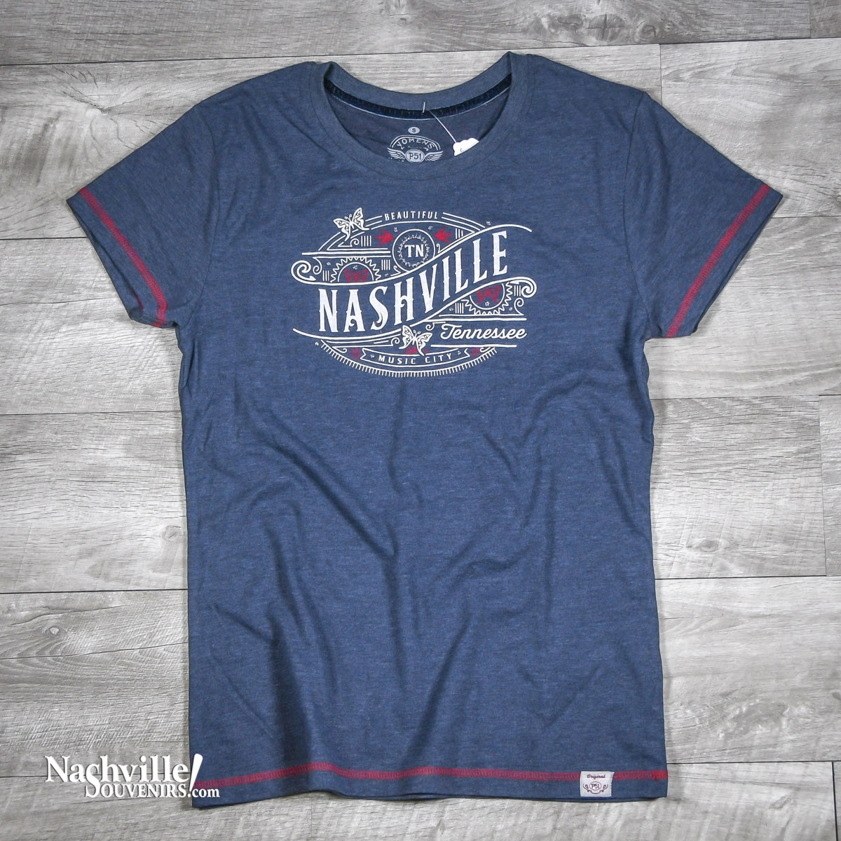 Our brand new ladies Nashville shirt design created for us by "Premium 51 Brand'. This beautiful ladies Nashville shirt is part of the women's red thread collection by EMI sportswear.