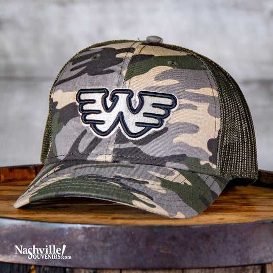 Camo Waylon Jennings "Flying W" Truckers Hat