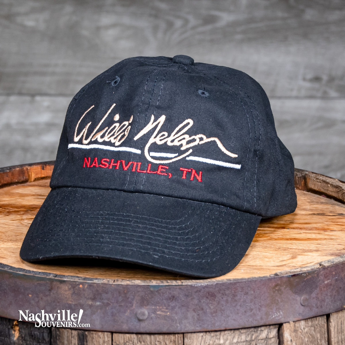 Black Embroidered Willie Nelson Nashville Cap