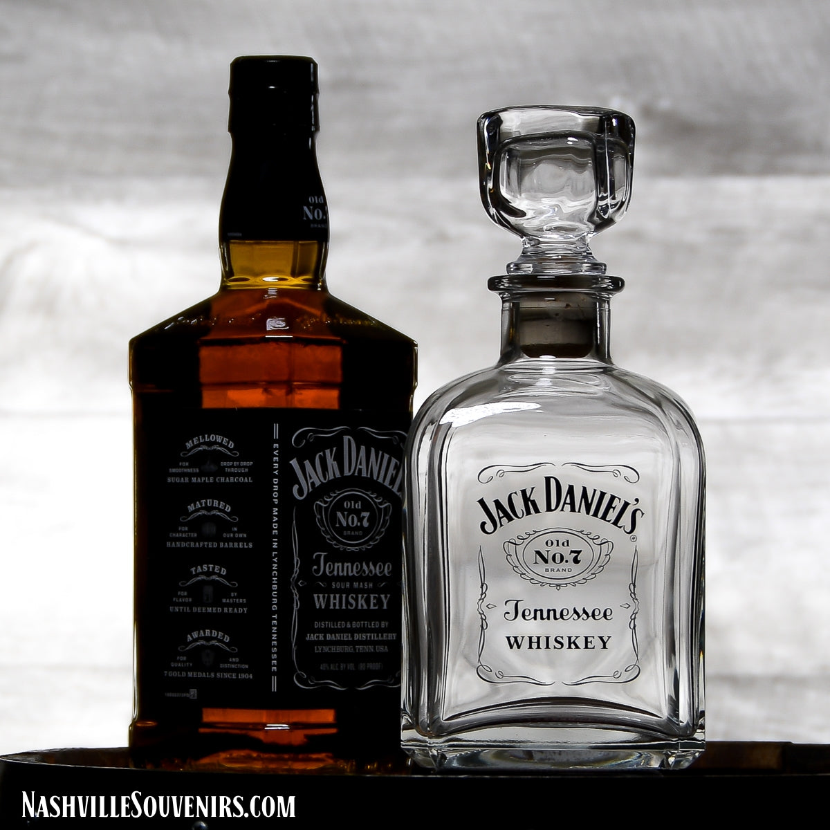 Impress the crew when pouring from this Jack Daniels Decanter with the Bottle Label Logo. FREE SHIPPING on all US orders over $75! But, as the JD lawyers say, "Drink Responsibly". Ha Ha .