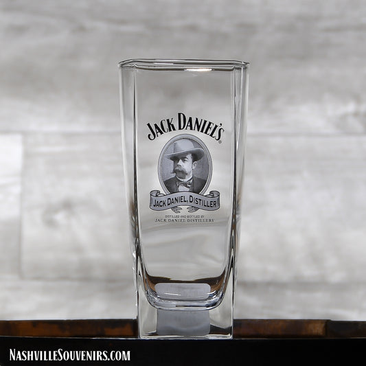 Officially licensed Jack Daniels Cameo Tall Rocks Glass. FREE SHIPPING on all US orders over $75!