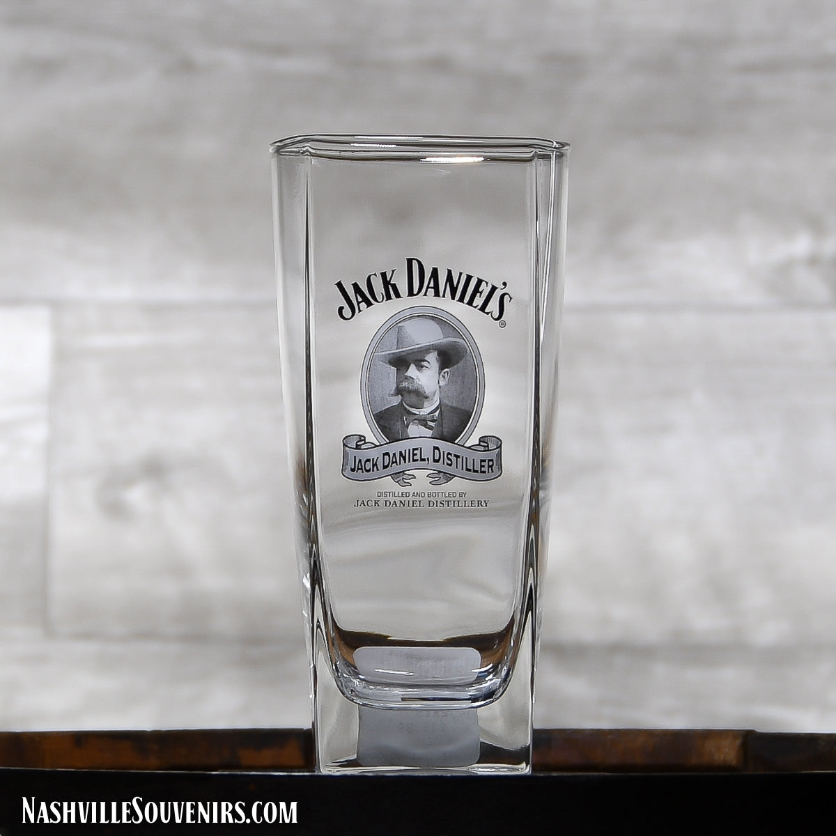 Officially licensed Jack Daniels Cameo Tall Rocks Glass. FREE SHIPPING on all US orders over $75!