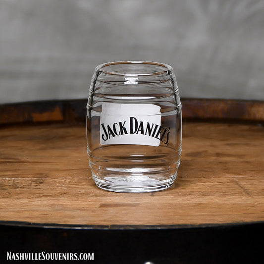 Officially licensed Jack Daniels Glass Barrel Shot Glass. Get yours today with FREE SHIPPING on all US orders over $75!
