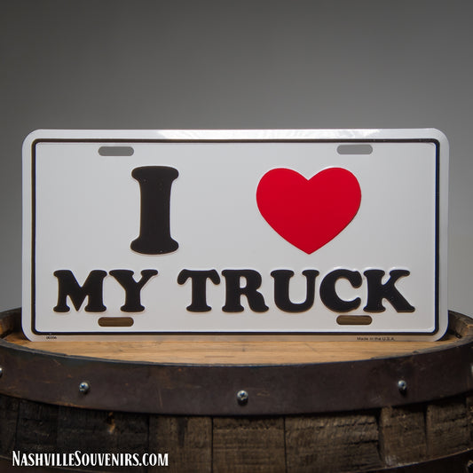 I Love My Truck License Plate