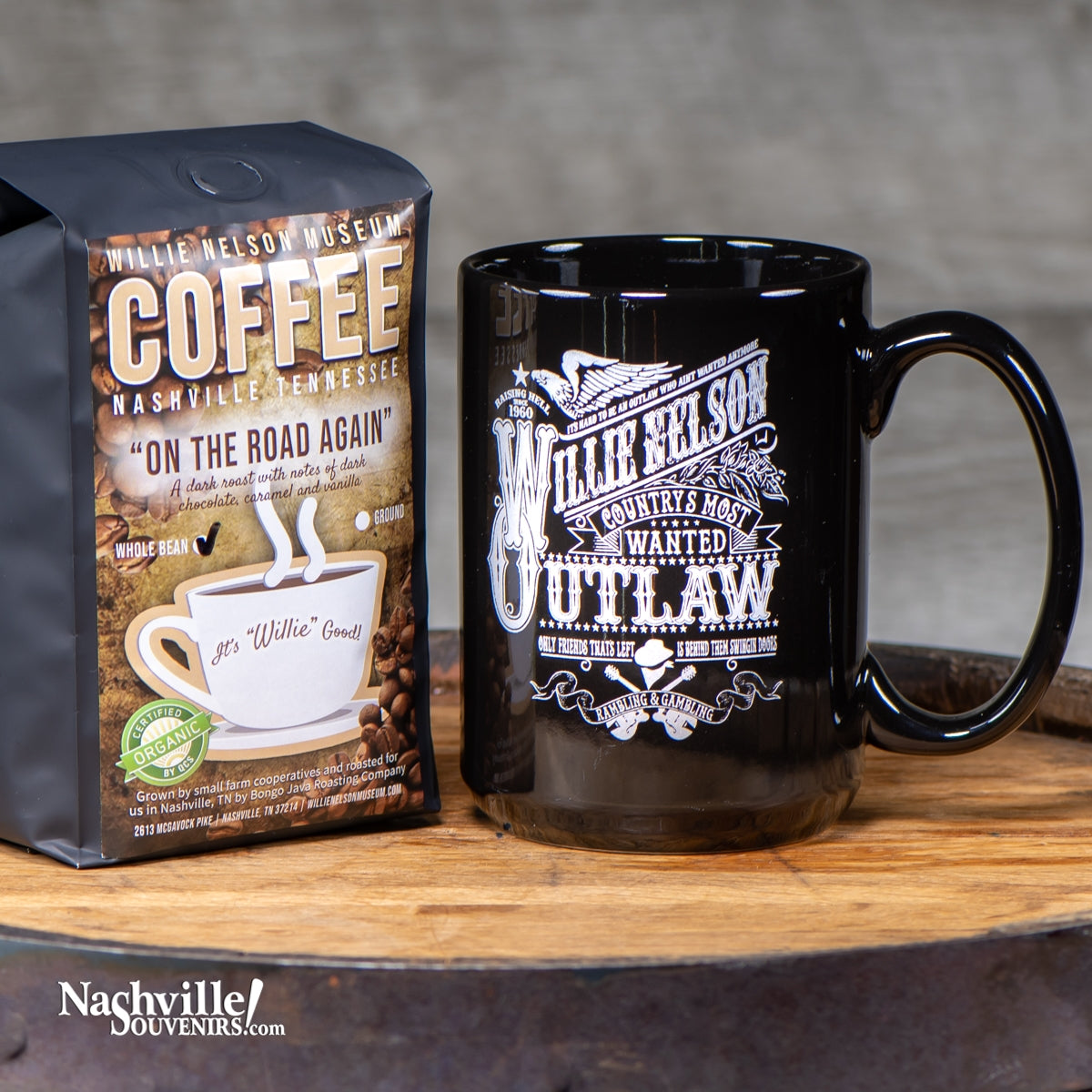 Willie Nelson Outlaw Mug and Coffee Gift Set