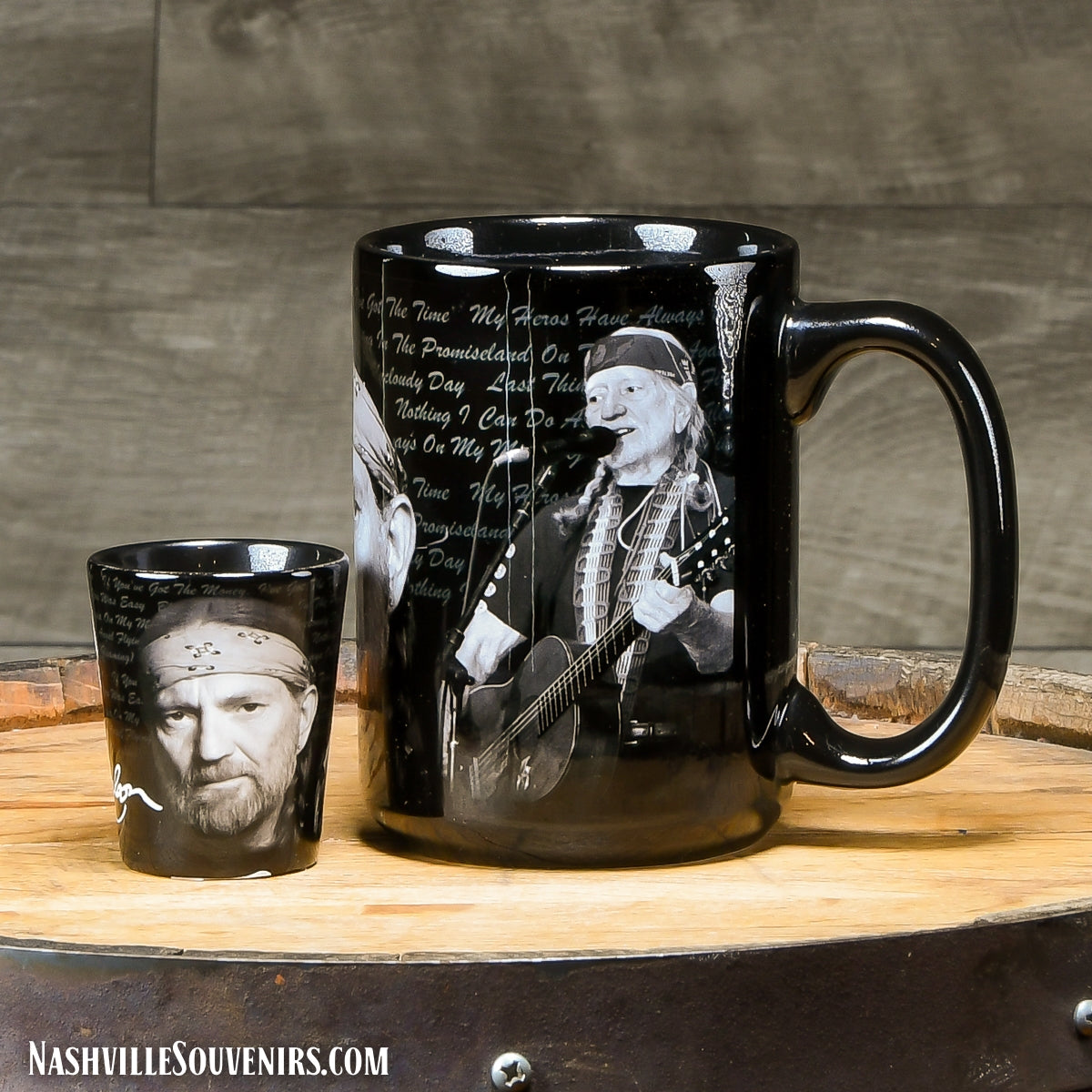 Willie Nelson Career Stages Mug and Shotglass Set