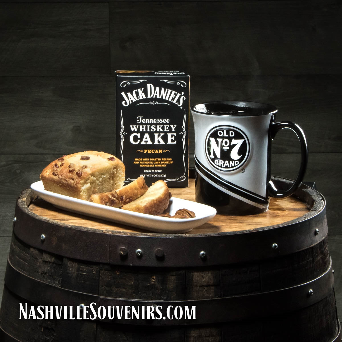 Live large each morning,Start your day with a Jack Daniels Twist Mug and Whiskey Cake Gift Set. Tasty whiskey cake and a great coffee mug for your morning Joe. And get FREE SHIPPING on orders over $75!