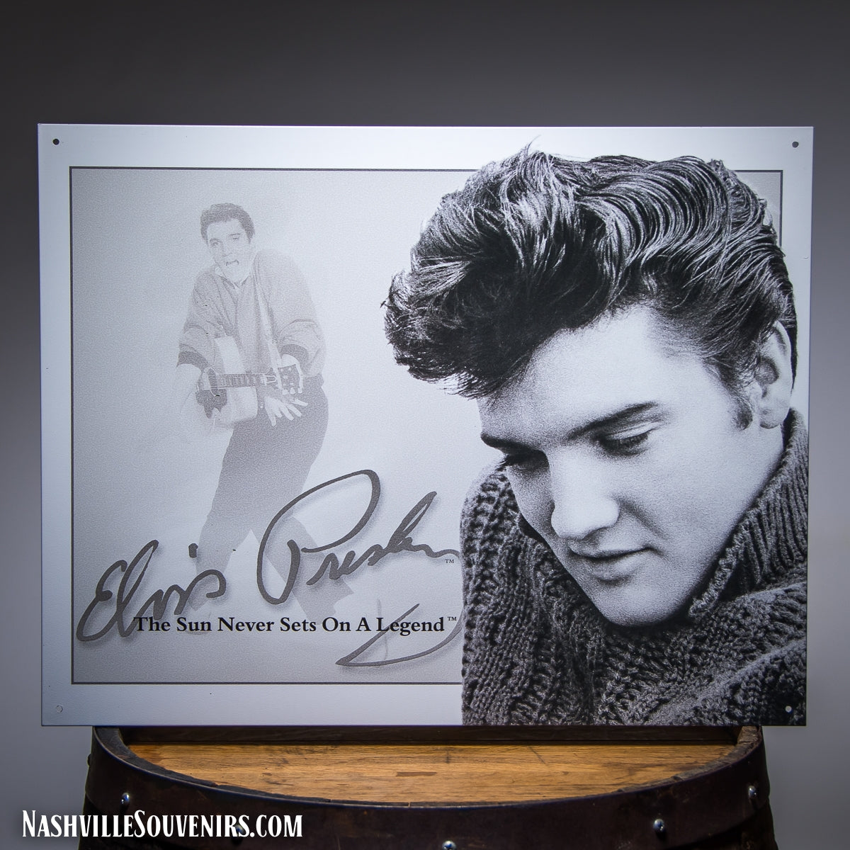 Elvis Presley The Sun Never Sets On A Legend Tin Sign