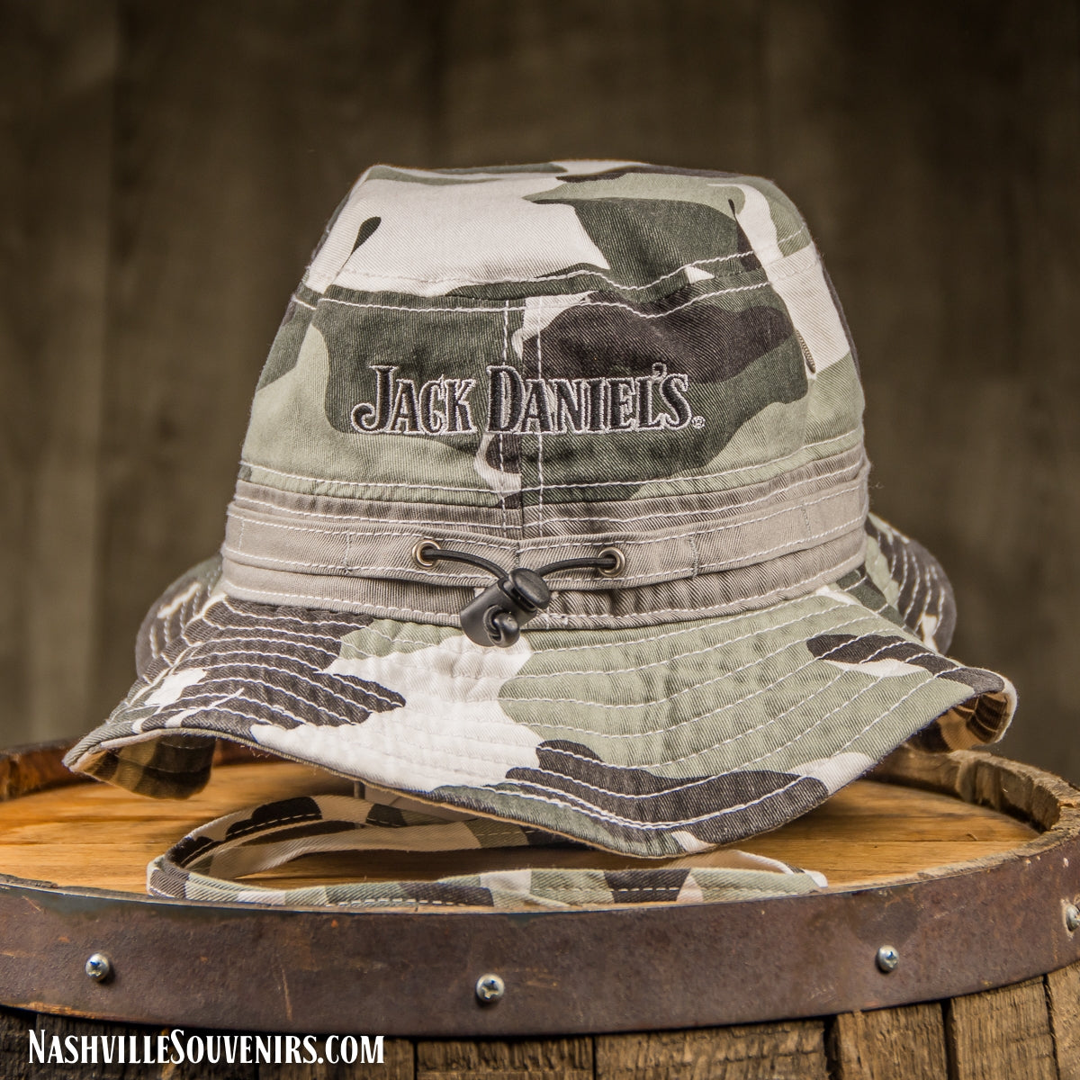 You're unique, wear a hat that shows it. The Jack Daniels Camo Wide Brim Bucket hat will do just that. Ships FAST with FREE SHIPPING on US orders over $75!