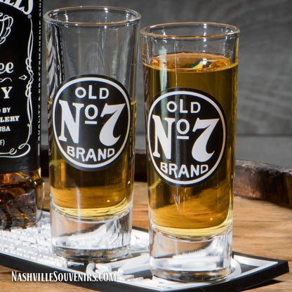 This officially licensed Jack Daniel's Old No.7 shooter set will add a nice touch to your home bar. This JD shooter set is one you'll want to add to your Jack Daniel's barware collection. The shooter glasses are the perfect resting place for 2 ounces of Tennessee Whiskey.