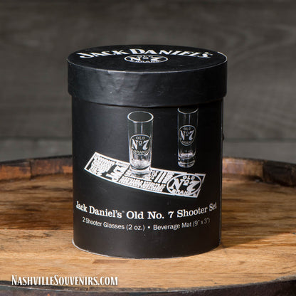 This officially licensed Jack Daniel's Old No.7 shooter set will add a nice touch to your home bar. This JD shooter set is one you'll want to add to your Jack Daniel's barware collection. The shooter glasses are the perfect resting place for 2 ounces of Tennessee Whiskey.