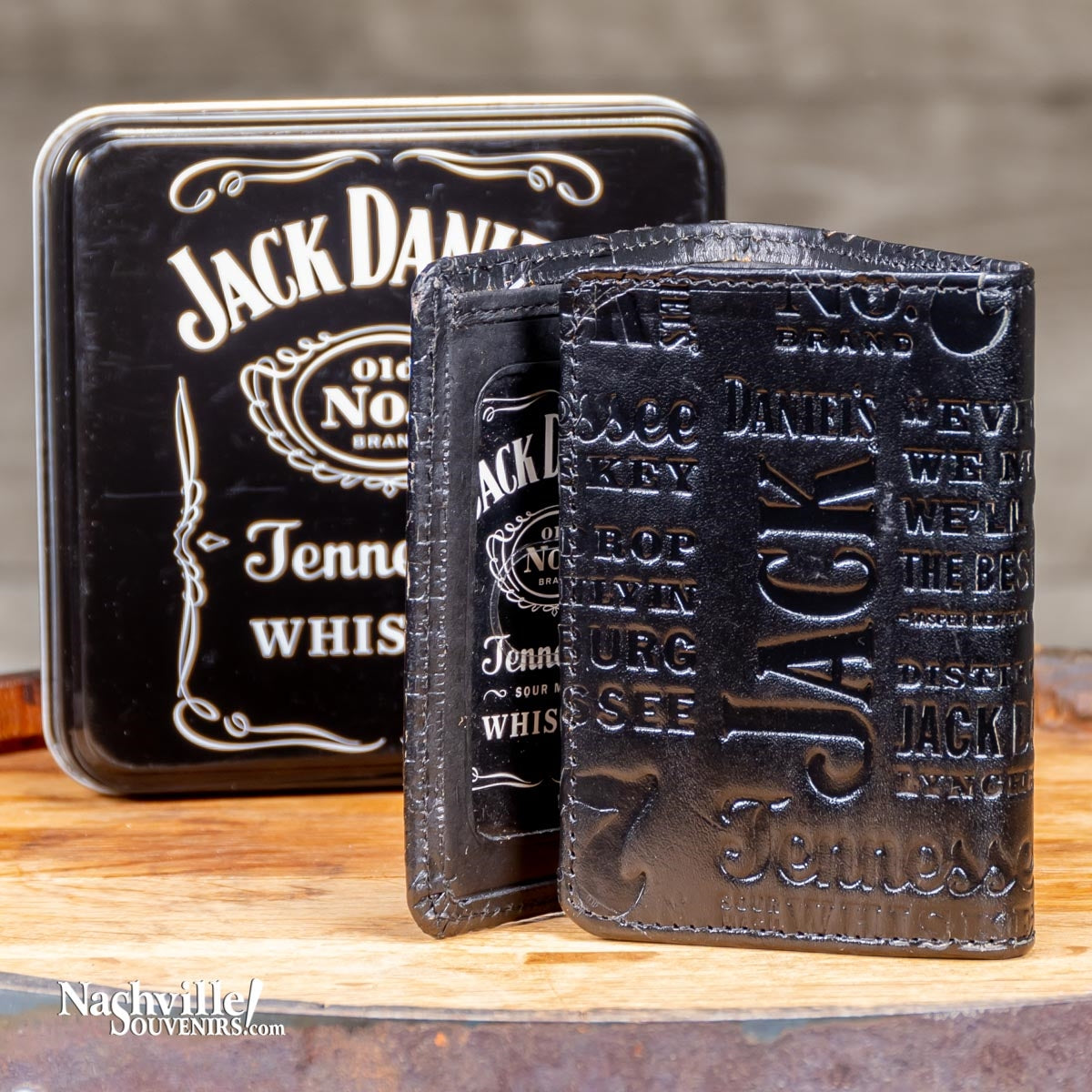 Jack Daniel's Lynchburg Lore Wallet. Get one today with FREE SHIPPING on all US orders over $75! One of for most popular designs featuring multiple Jack Daniel's logos.