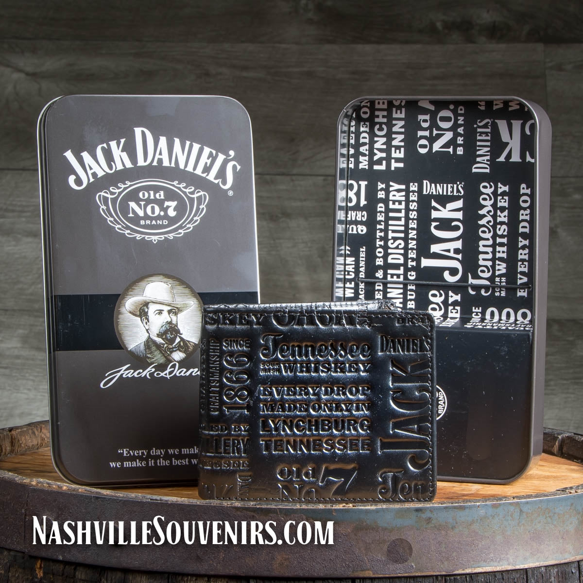 Jack Daniel's Lynchburg Logo Billfold. Get one today with FREE SHIPPING on all US orders over $75! One of for most popular designs featuring multiple Jack Daniel's logos.