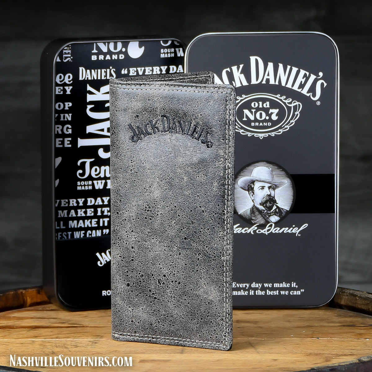 Embroidered Gray Jack Daniels Rodeo Wallet