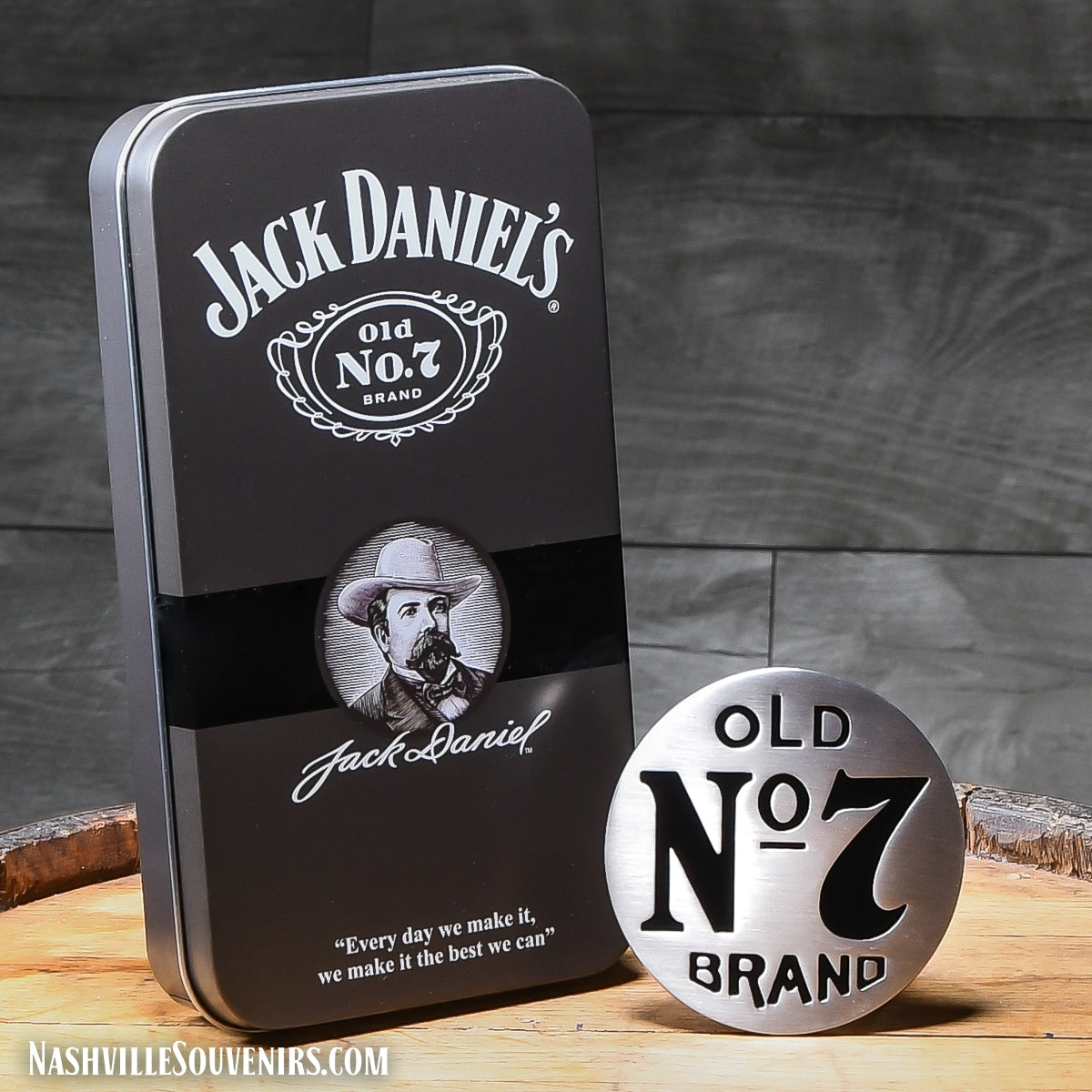 Jack Daniel's Old No.7 Brand round belt buckle.