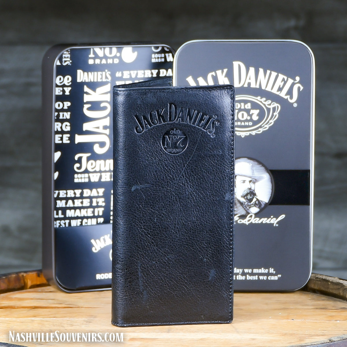 Officially licensed Jack Daniels Black Rodeo Wallet Embossed Logo. Get one today with FREE SHIPPING on all US orders over $75!
