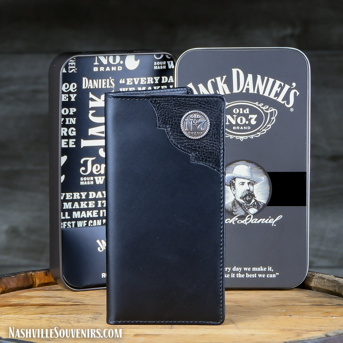 Officially licensed Jack Daniels Rodeo Wallet in Cowhide Old No.7 Medallion. Get one today with FREE SHIPPING on all US orders over $75!