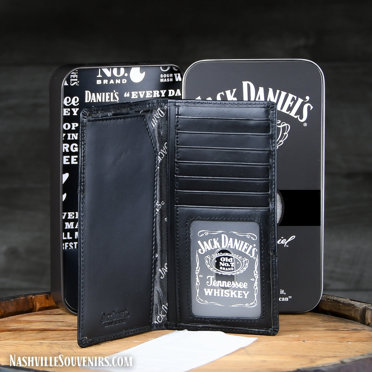 Jack Daniels Rodeo Wallet in Cowhide Old No.7 medallion