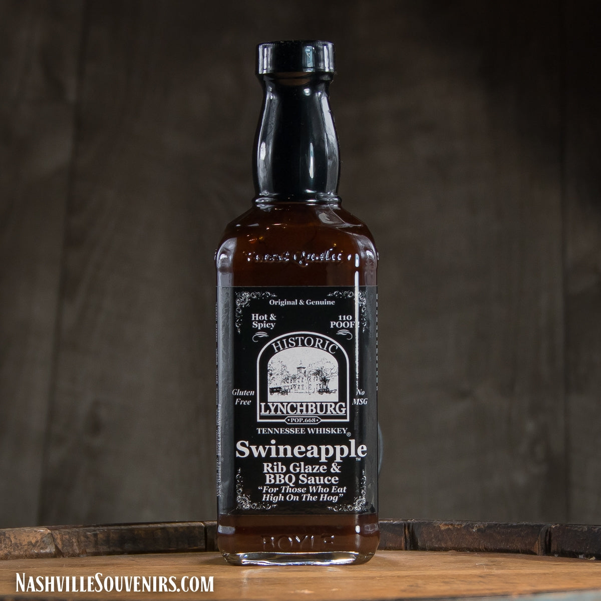 Historic Lynchburg Swineapple BBQ Sauce and Rib Glaze in the hot flavor containing real Jack Daniels Whiskey! This great concoction is made from family recipes over a century old. FREE SHIPPING on all US orders over $75!