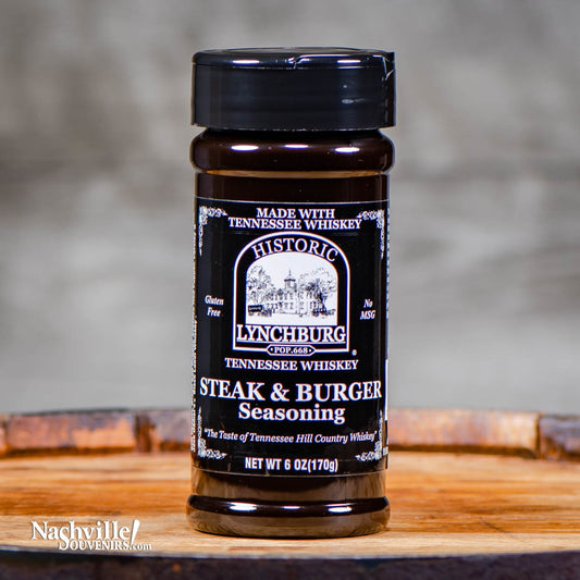 Buy Historic Lynchburg Steak & Burger Seasoning containing real Jack Daniels Tennessee whiskey.  FREE SHIPPING on all US orders over $75!