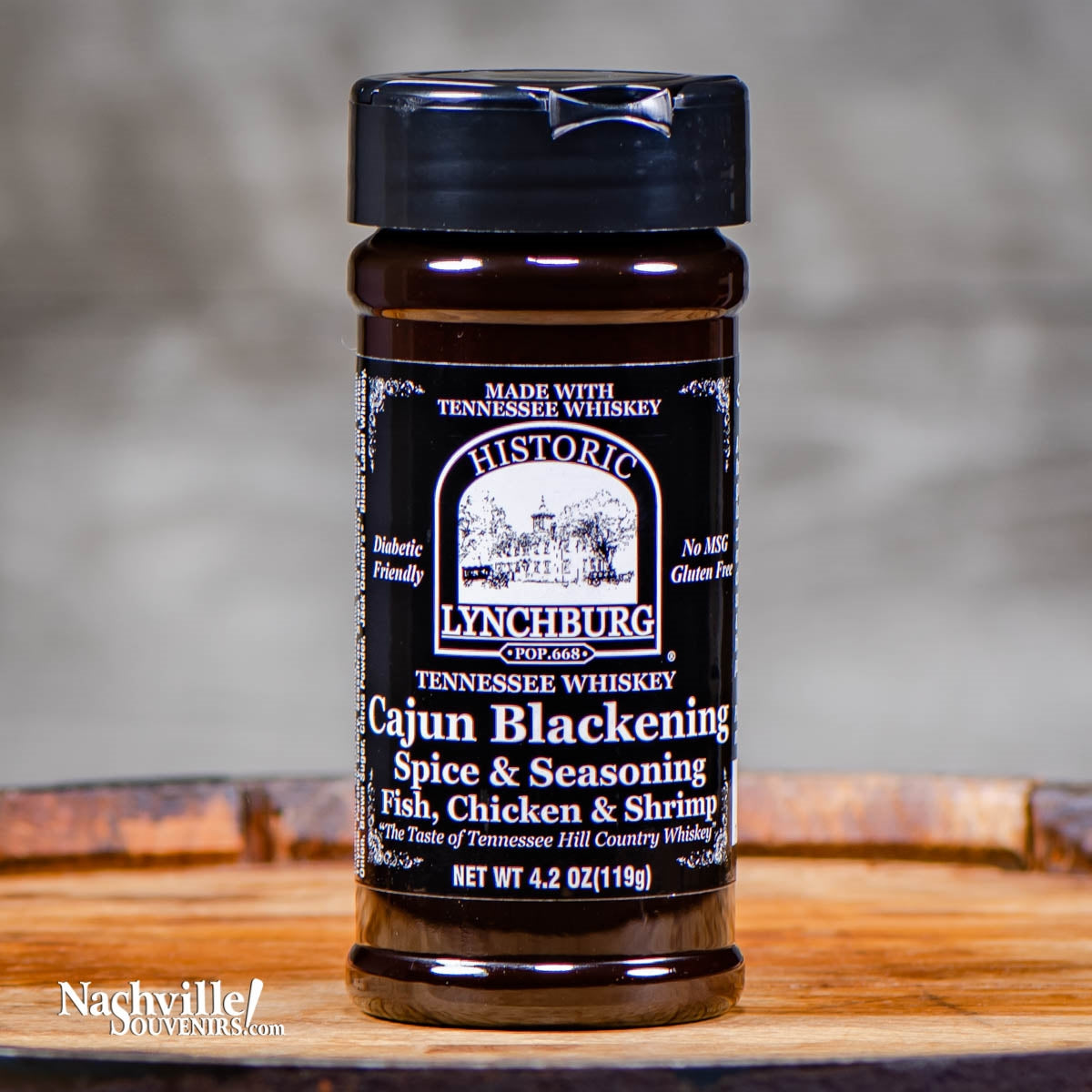 Buy Historic Lynchburg Cajun Blackening Seasoning containing real Jack Daniels Tennessee whiskey.  FREE SHIPPING on all US orders over $75!