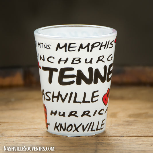Tennessee Shot Glass Tennessee City Names