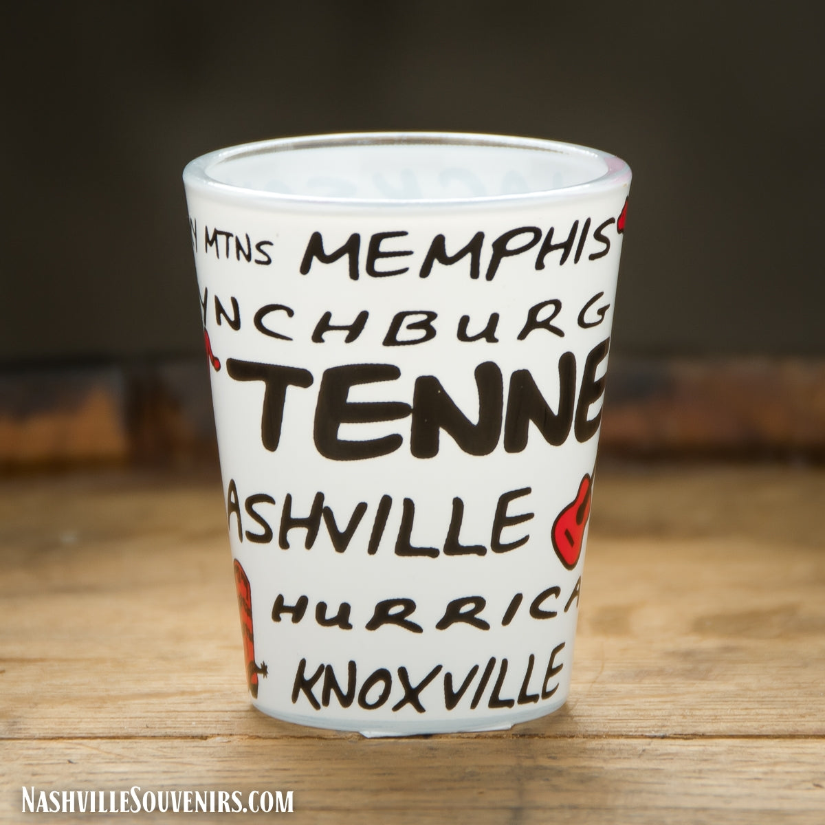 Tennessee Shot Glass Tennessee City Names