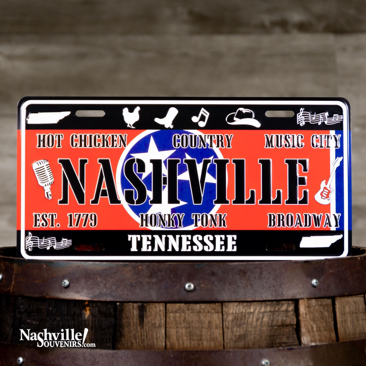 Nashville Honky Tonk License Plate