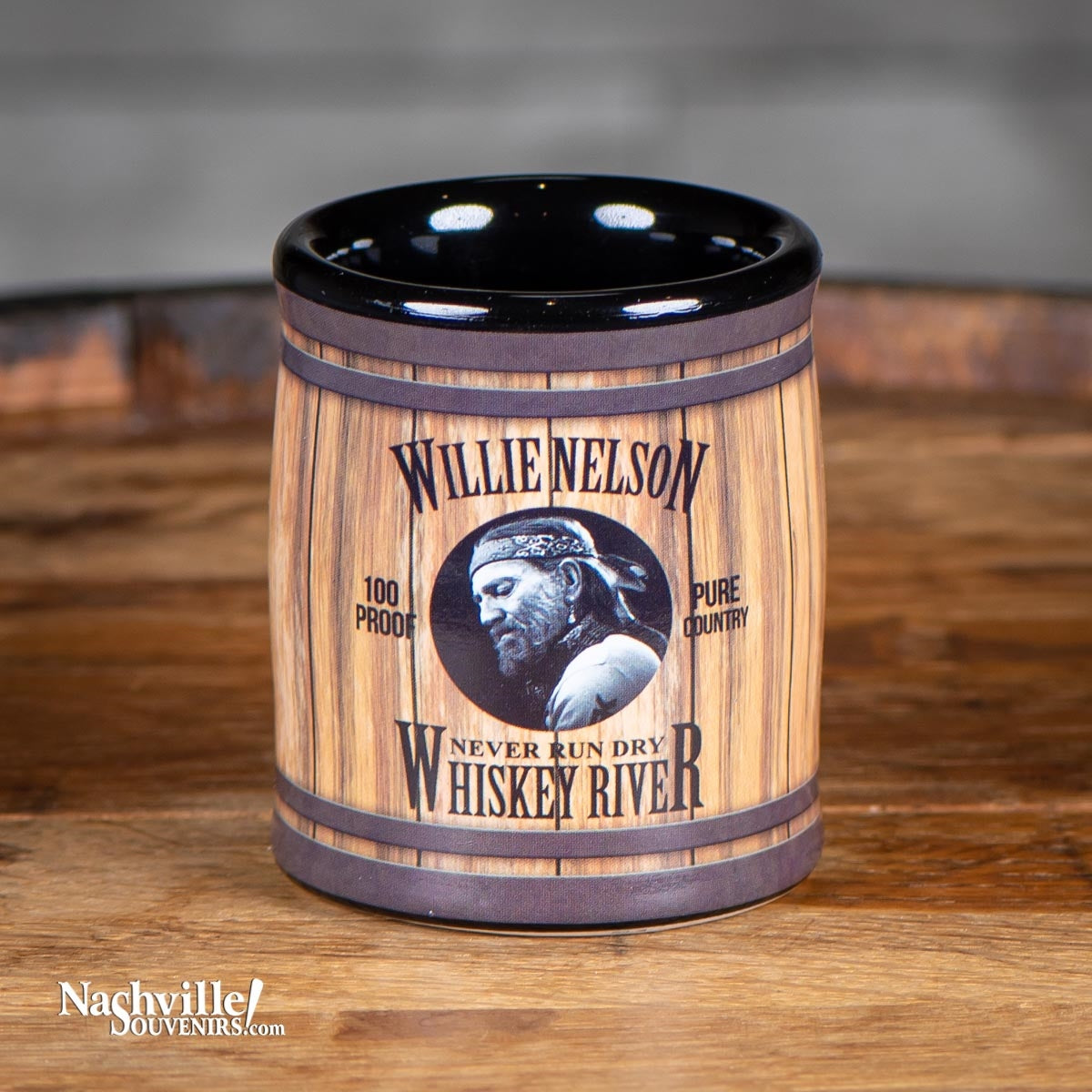 Willie Nelson "Whiskey River" Shot Glass