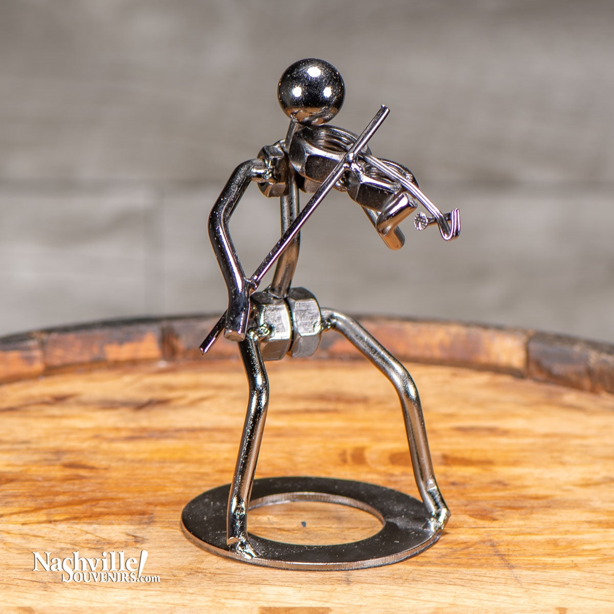 Fiddle Player Metal Sculpture