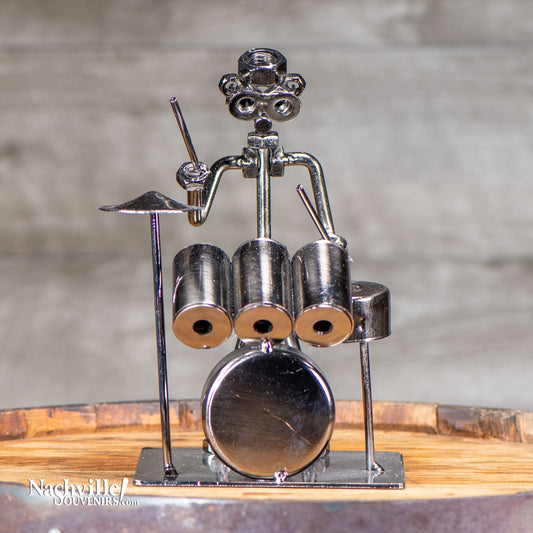 Standing Drummer Metal Sculpture
